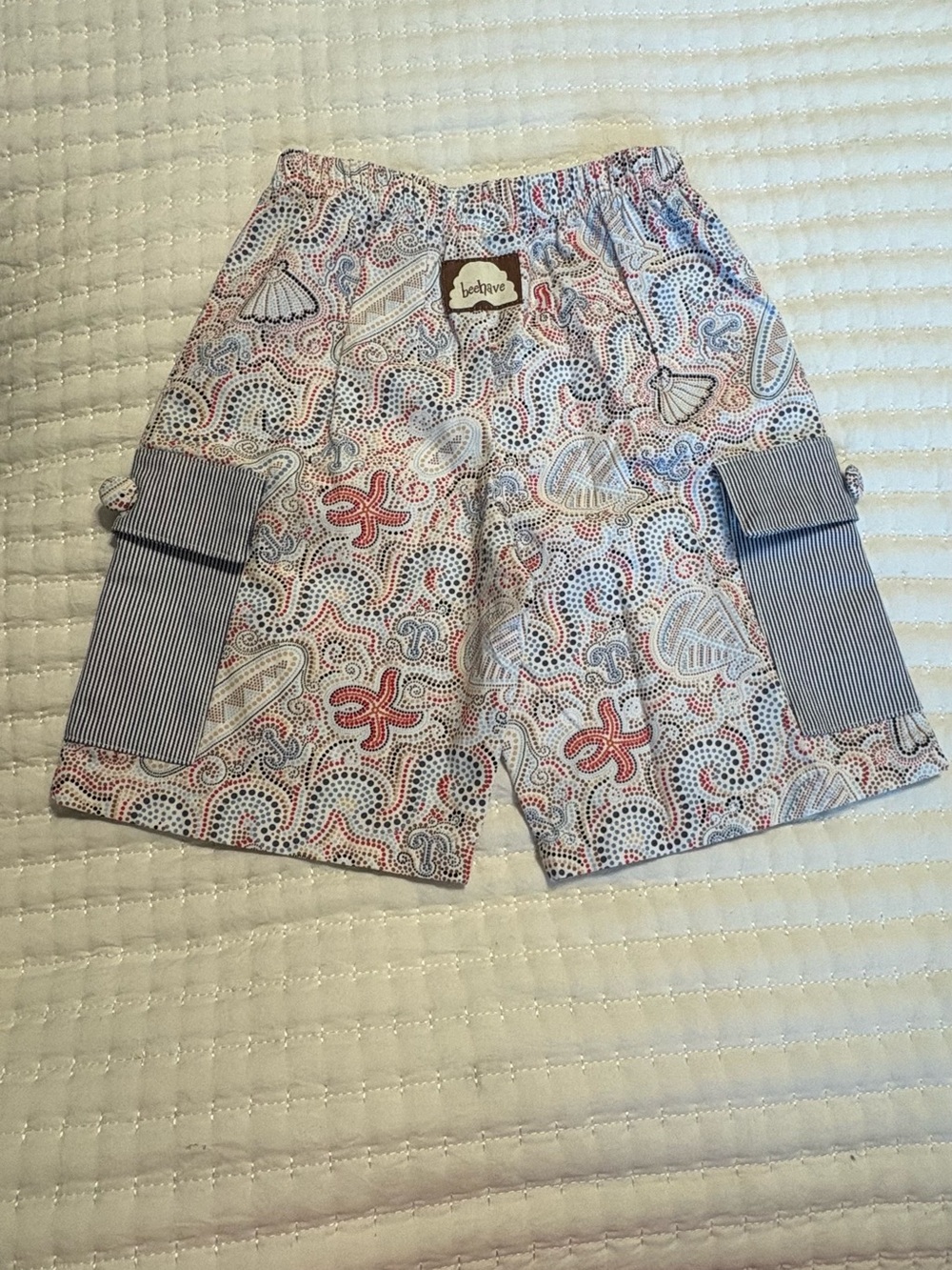 beehave Paisley Dot-Print Casual Shorts - Red, Blue, Tan